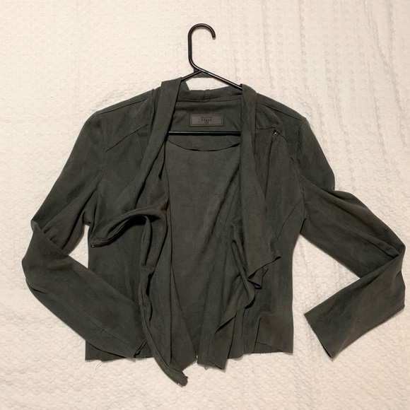 BLANKNYC Faux Suede Moto Drape Jacket - Picture 2 of 6